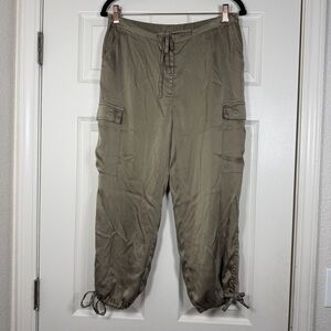 I.N.C. International Concepts Silk Blend Satin Cargo Adjustable Capri Size 6